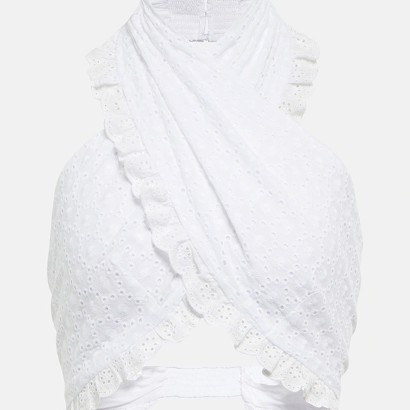 Caroline Constas Tops - CAROLINE CONSTAS Leanna halterneck cotton crop top